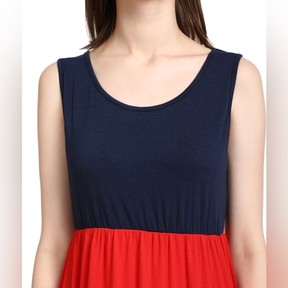 Wennikids Red white and blue striped tank maxi dress NWOT - Picture 4 of 14